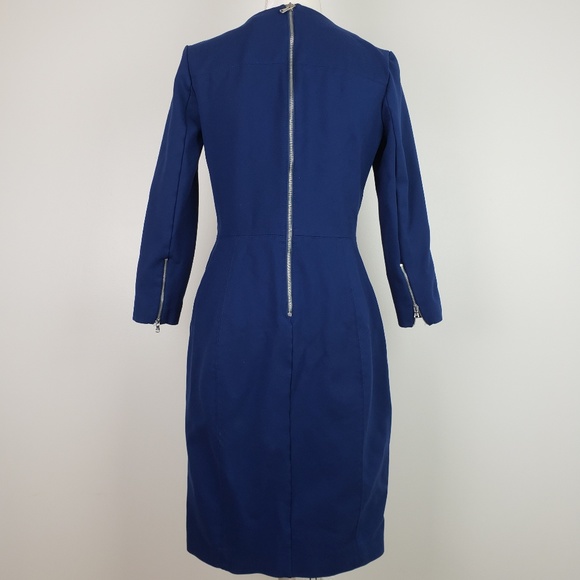 J Crew Structured Zip Knit Dress Blue Size 8 - Picture 6 of 8